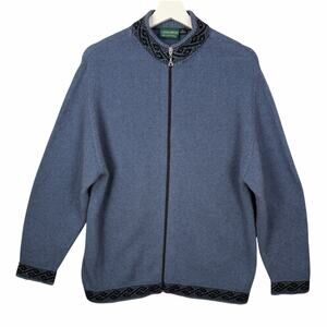 Lothlorian Zip Cardigan Sweater Womens Medium Wool Possum New Zealand Fair Isle